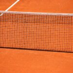 Siatka na tle kortu ziemnego