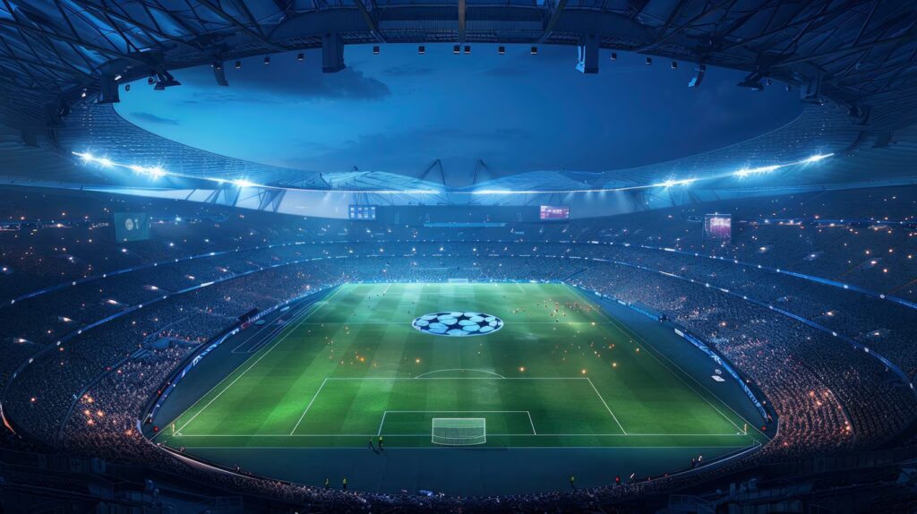 Grafika imitująca stadion Ligi Mistrzów
