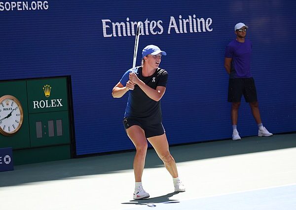 Iga Świątek podczas treningu na US Open