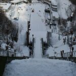 Skocznia w Sapporo z perspektywy lecącego skoczka