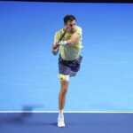Quentin Halys po zagraniu backhandu