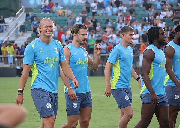 Drużyna Manchesteru City na treningu