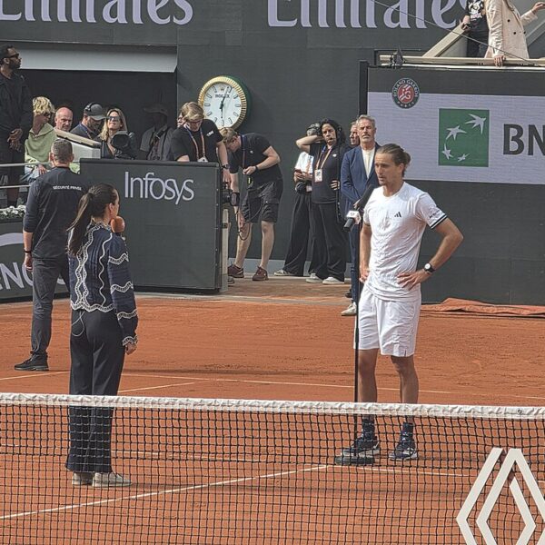 Alexander Zverev udziela wywiadu pomeczowego