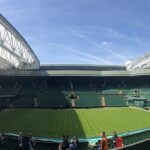 Główny kort Wimbledonu z szerokiej perspektywy